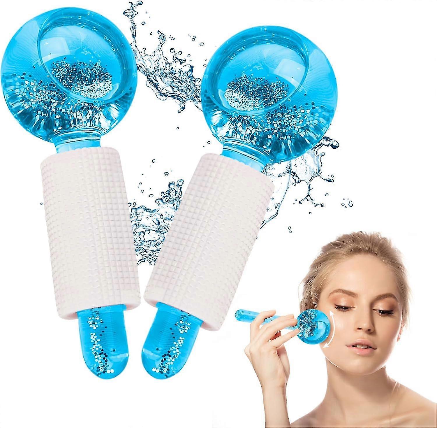 Ice Globes for Facial, 2Pcs Cooling Globes Set for Eye & Neck, Cryo Sticks Face Globes, Tighten Skin, Reduce Puffiness and Dark Circles, Enhance Circu