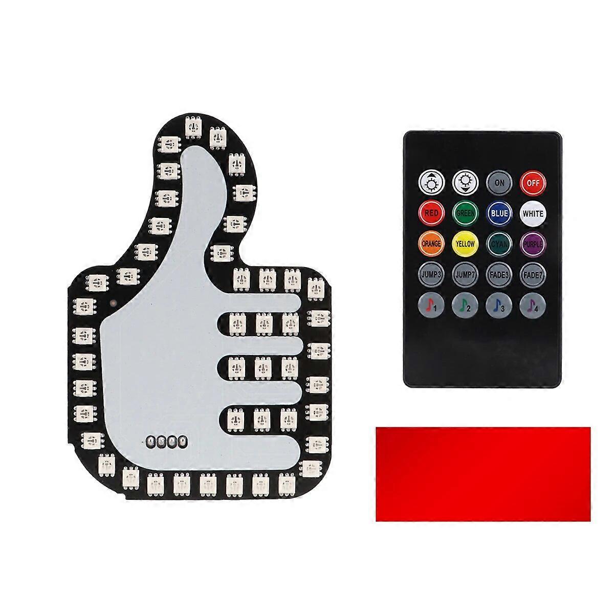 RGB Finger Gesture Light for Car LED Hand Gesture Sign Light Funny Warning Light with Remote for Rear Window USBMotor Vehicle Lighting