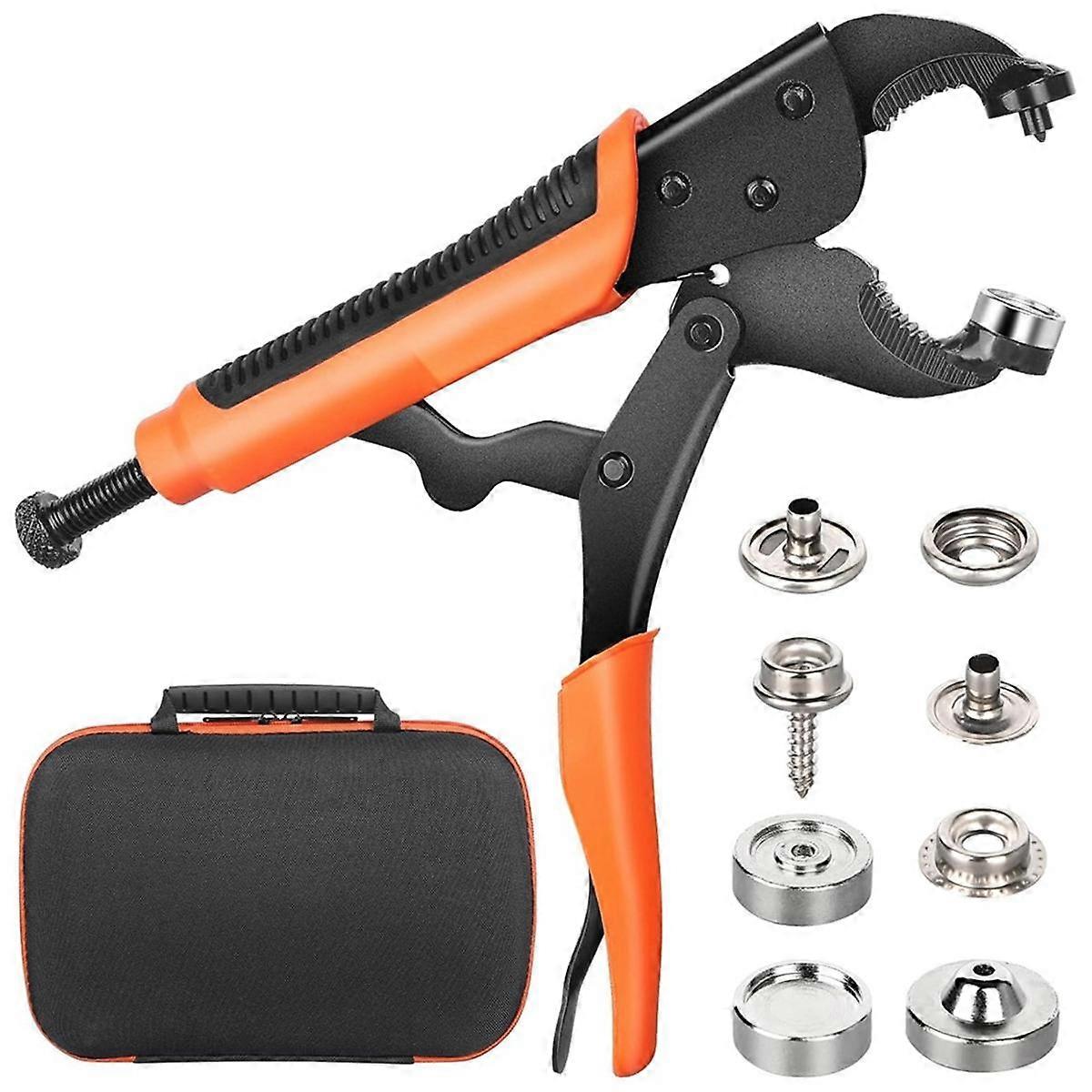 Heavy Duty Snap Fastener Tool Set, Canvas Cover Button Tool Setter, 15mm Snap Tool with 80 Sets of Marine Snaps