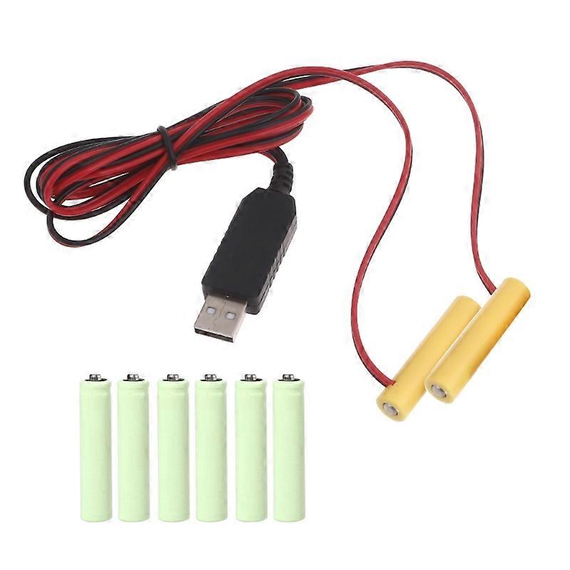USB na 1,5 V 3 V 4,5 V 6 V AAA LR03 Eliminátory Baterie Napájecí Adaptér Kabel
