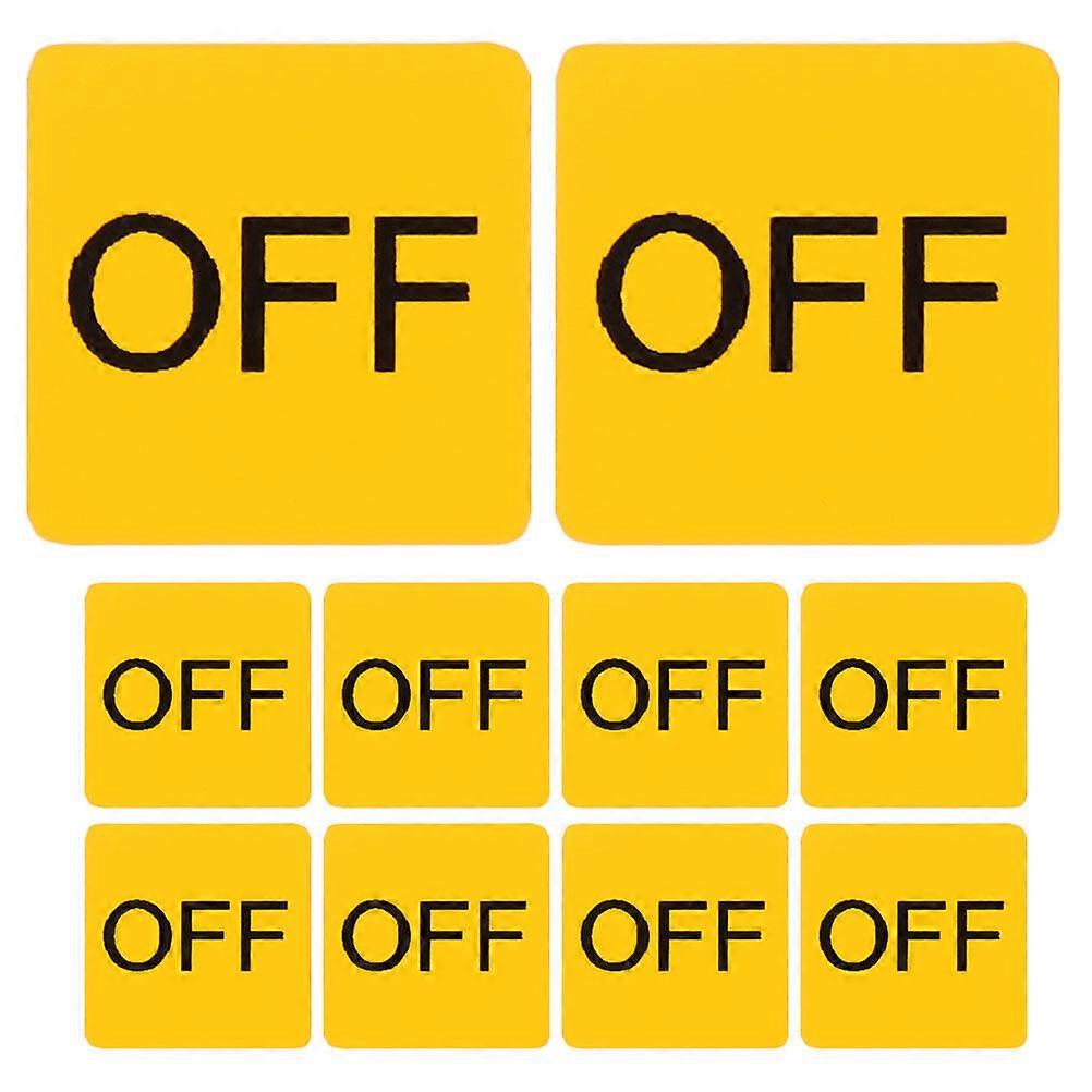 10 Sheets of Off Device Switch Stickers Switch Label Caution Sticker Adhesive Switch Label Decal