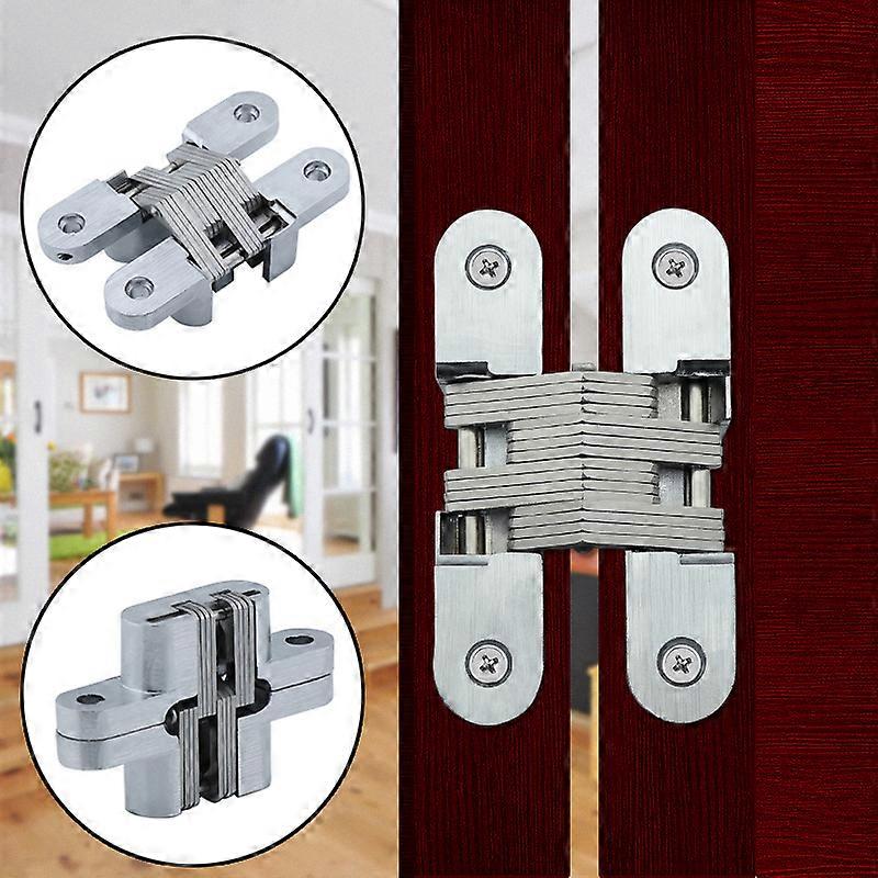 3 pcs Concealed Cross Shaped Invisible Hinges for Wood Hardware Furniture (43.7mm)