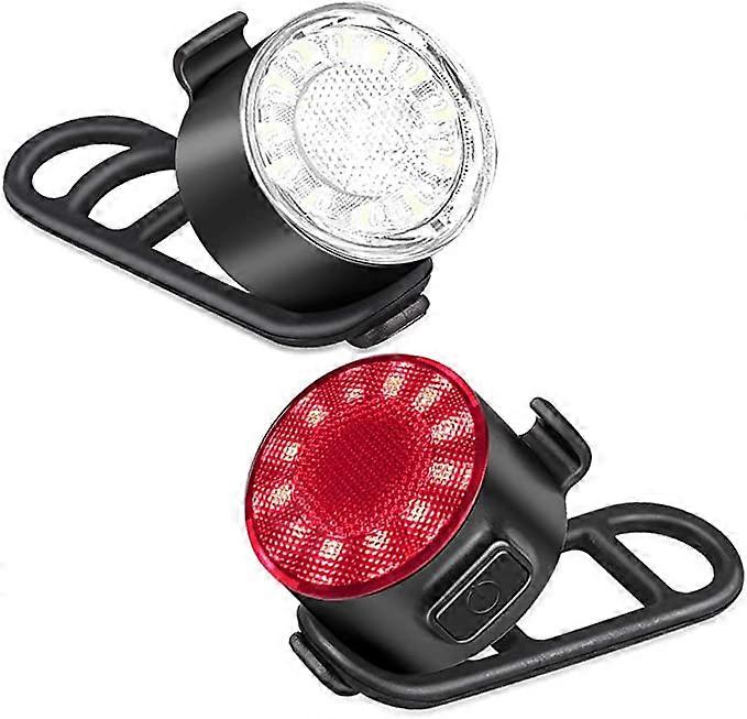 Bicycle Lights Front and Back, Rechargeable Bike Safety Lights, Commuting/Road Cycling LED Headlight and Taillight - Easy to Mount & Remove/6 Modes -