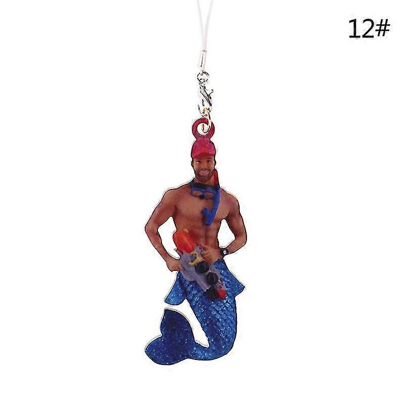 1ks Pánské mořské panny Přívěsek Merman Ornament Vánoční přívěsek Vánoční stromek Dekor