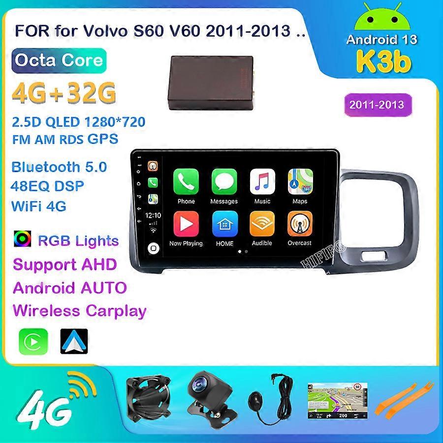 9 ''Android 13 for Volvo S60 V60 2011-2018 Autoradio Touchscreen Radio Multimedia Video Navigation GPS car monitor screen