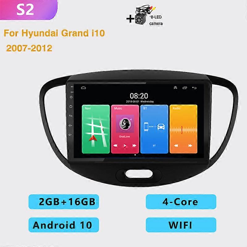 2din auto Android radio multimedia player 4+64G/WIFI Carplay GPS Navigation BT DSP 2din NO DVD for Hyundai Grand i10 2008-2012