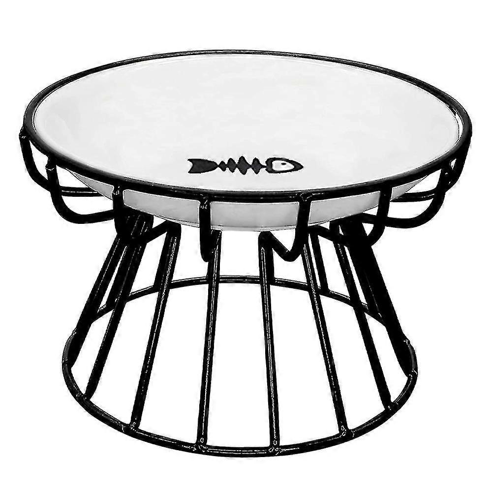 وعاء قطط سيراميك مع وعاء قطط مرتفع طعام الأليفة وتغذية الماء لنمط جرو كيتي داخلي 1