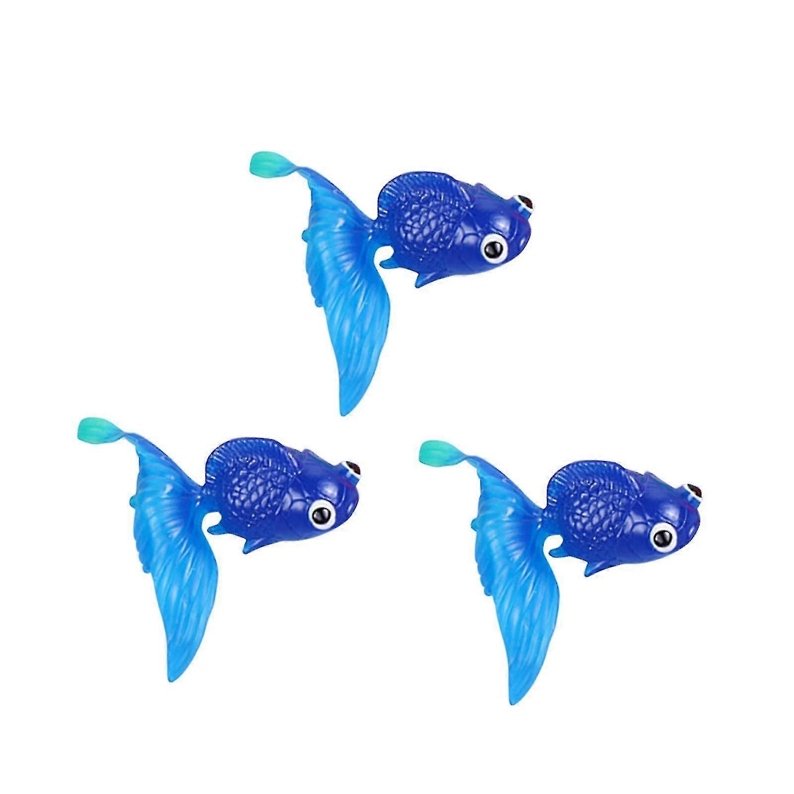 Holiday Ornaments 3pc Floating Simulation Goldfish 6.5cm Translucent Soft Tpr Floating Marine Animal Q