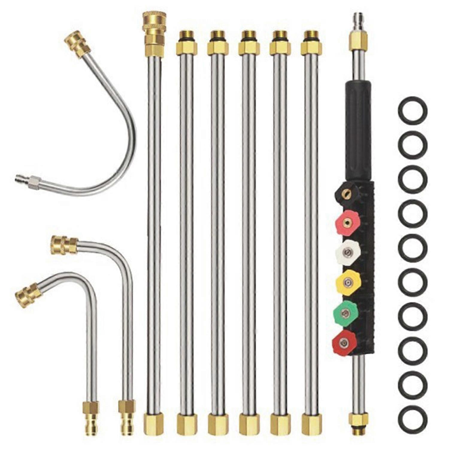 10Pcs 4000PSI Telescoping High Pressure Washer Wand Nozzle Heads Set Quick-Connect Pressure Washer