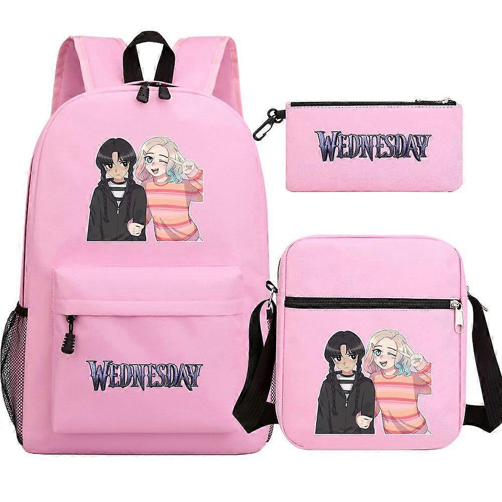 Miércoles Addams 3pcs Sets Mochila Mochila Estudiantes Capacidad Mochila Mochila Mochila Mochila Mochila