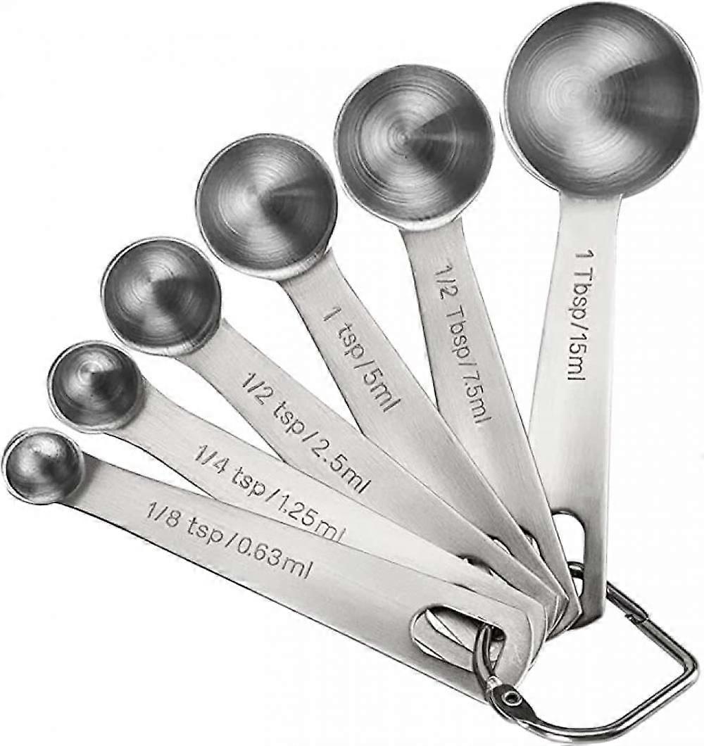 Measuring Spoons, Premium Heavy Duty 18/8 Stainless Steel Measuring Spoons Cups Set, Small Tablespoon With Metric And Us Measurements , Set Of 6 For G