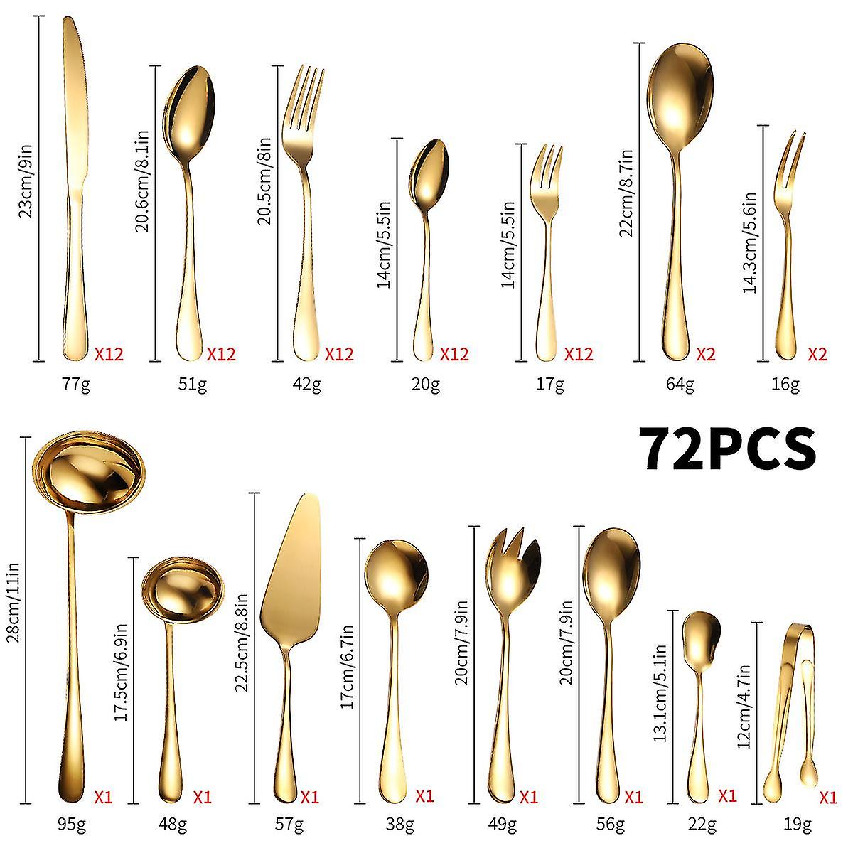 72-piece Stainless Steel Flatware Set Cutlery Tableware Set For Home