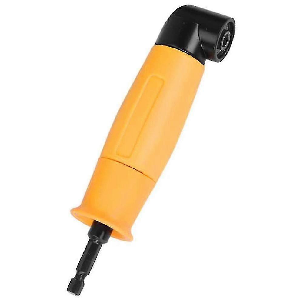 90 Degree Right Angle Drills Adapter Yellow Angle Head Screwdriver 6.35mm Hex Shank Driver And Screwdriver Drill Attachment With Magnetic Bit Holder,y