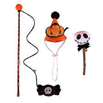 Halloween kegelhoed voor katten Toverstok speelgoed voor binnenkatten katten hengel speelgoed halloween stok katten en katachtigen grappige speelgoedbenodigdheden