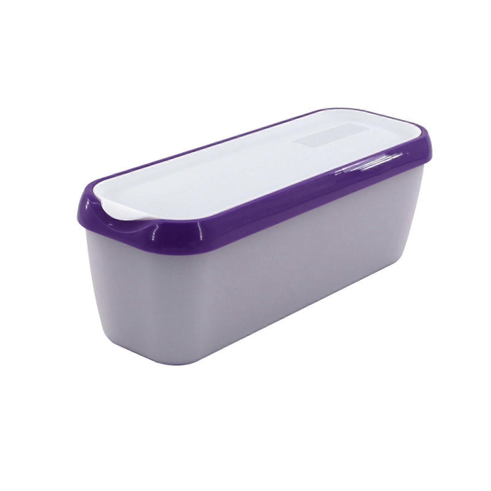 Reusable Ice Cream Tub Containers For Home-made Ice Cream Sorbets Yogurts Or Gelatos Stackable Storage Containers Purple