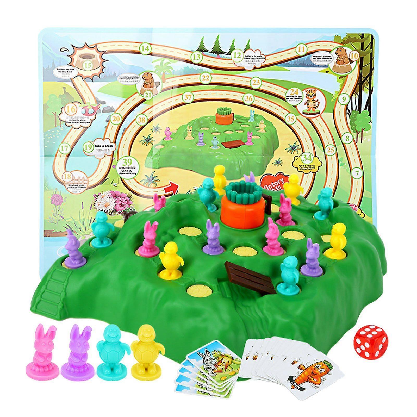 Tortoise Bunny Trap Competitive Board Game Interactive Educational Multiplayer Hare Trap Game