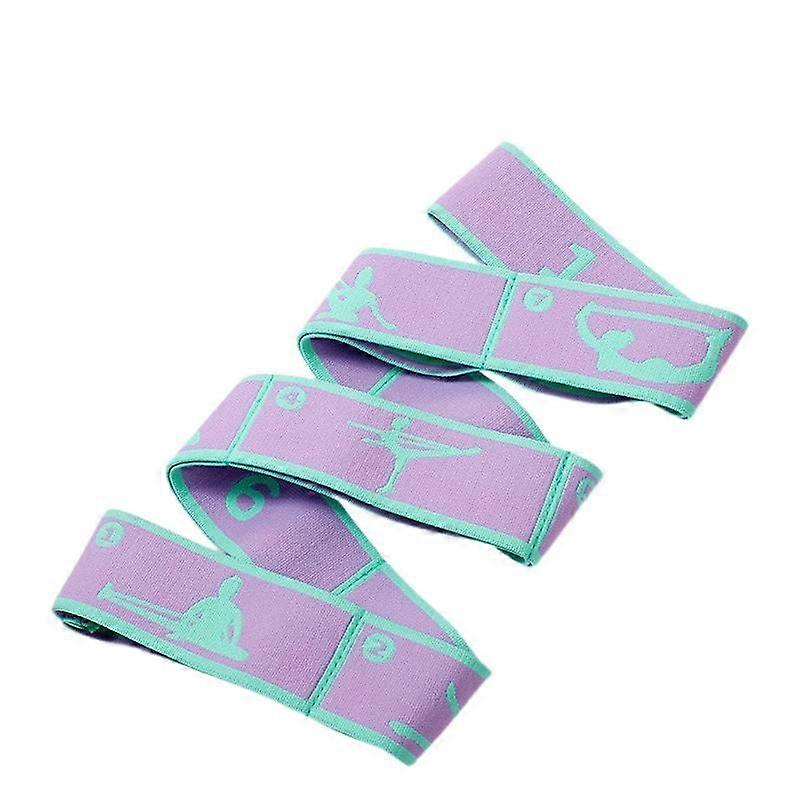 Yoga Stretch Band Fitness Rally Band Resistance Band Elastic Band Digital Stretch Band (Eight Grids - Asana Violet)