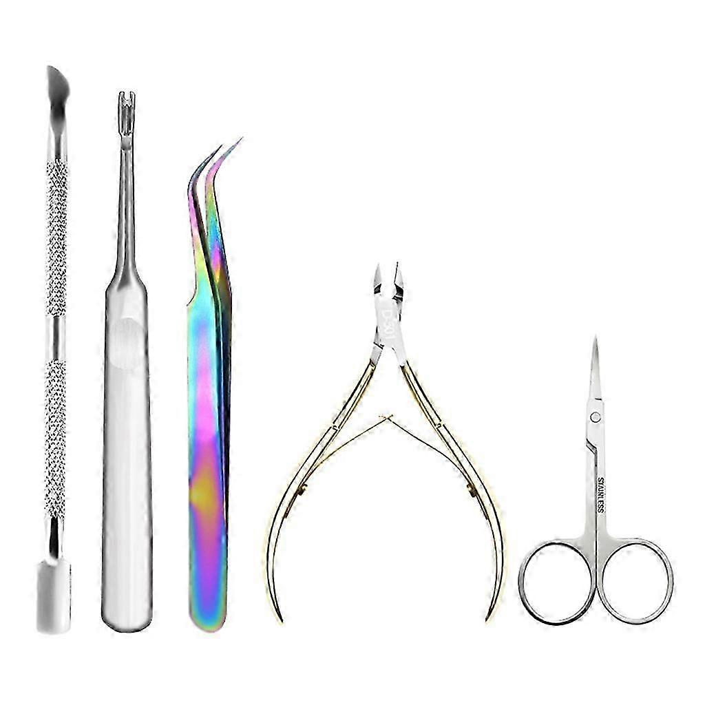 1Set Professional Nail Files Kit with Buffer Cuticle Trimmer Cuticle Pusher
