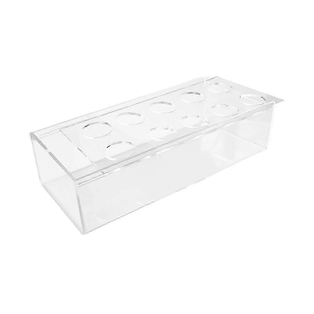 Clear Acrylic Flower Vase Rectangular Floral Centerpiece for Dining Table 9.8 Inch Long Rectangle D