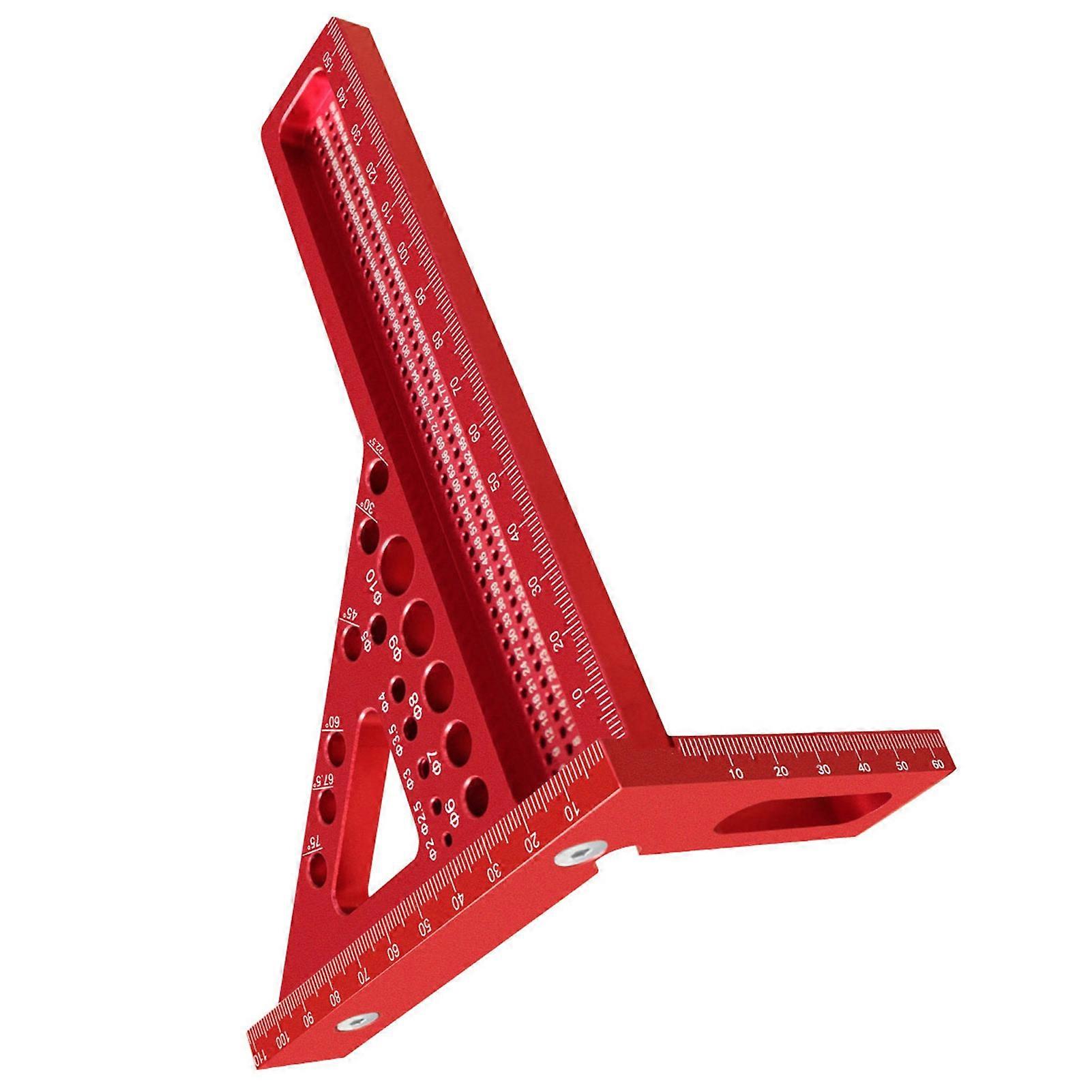 CYDT 3D Multi Angle Measuring Ruler Metric Aluminum Alloy 22.5-90 Degree Woodworking Square Carpenter Hole Scribing with Pin
