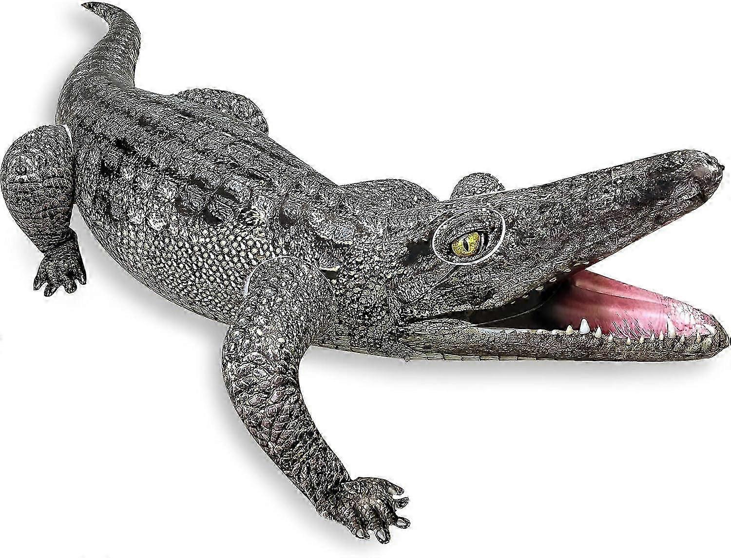 צעצוע אליגטור מתנפח מציאותי, נהדר לקישוטי מסיבת ביצה, מתיחות תנין למבוגרים ילדים, לבריכה, בריכה, גינה ופטיו