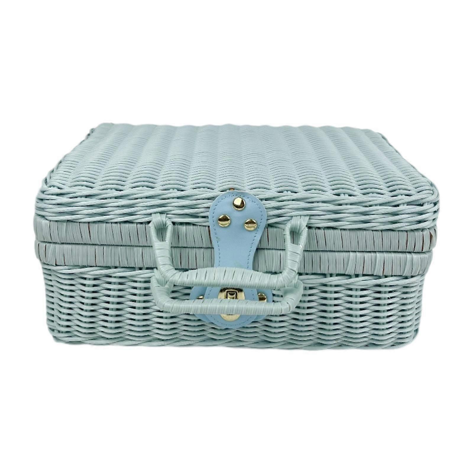 Imitation Rattan Suitcase Elegant Picnic Basket for Outside Sundries Camping XL