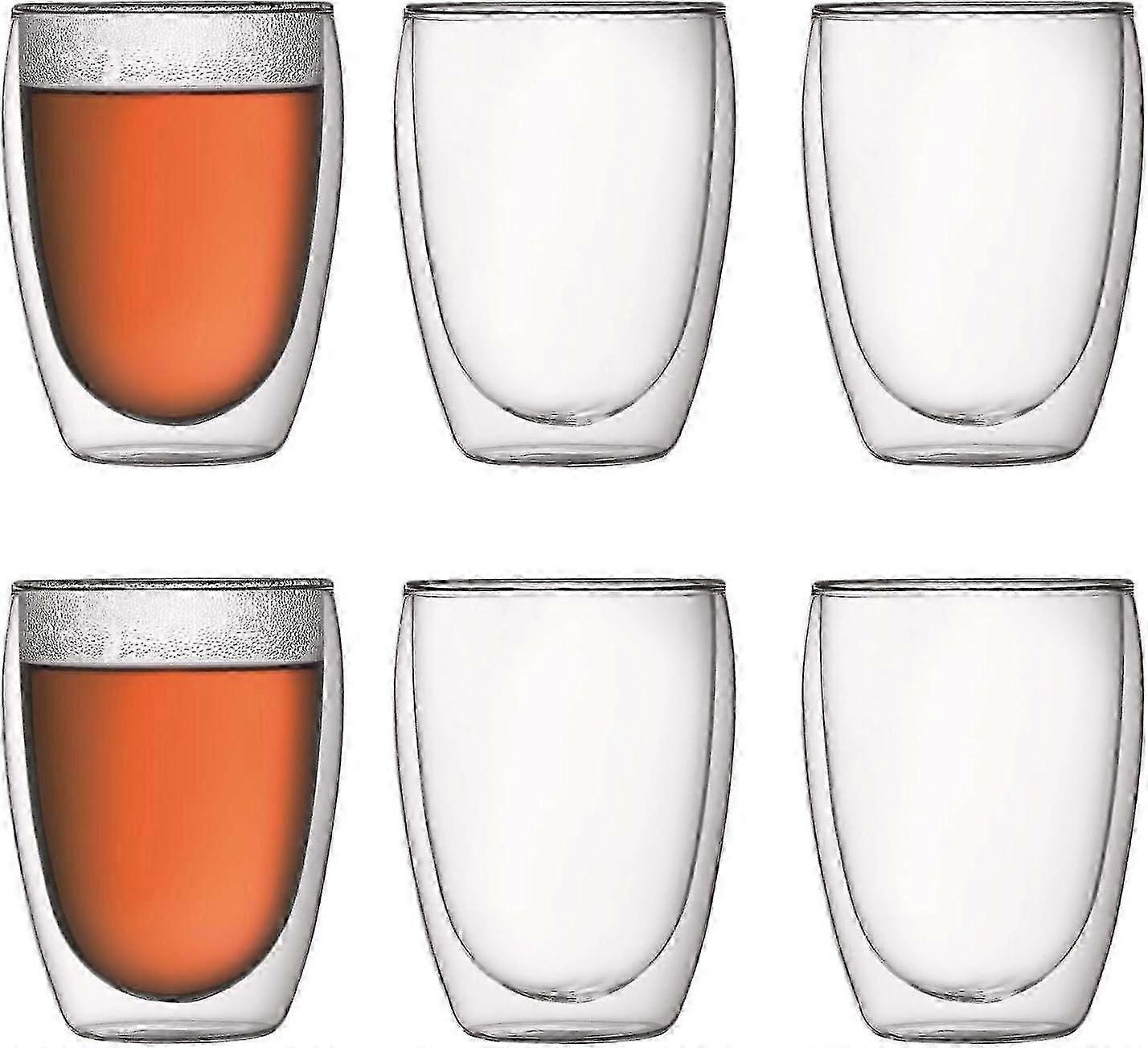 Set de 6 vasos, doble pared, 0,45 l, crema