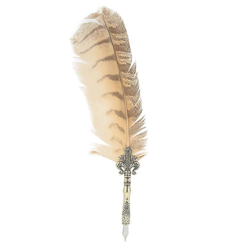 1.0mm Feather Pen Set for Calligraphy Writing, Elegant Gift Box with Decorative Design, High-Quality Writing Tool