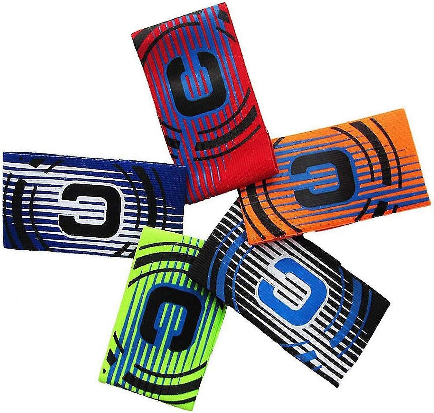 Fußball Fußball Kapitänsbinde, farbige elastische Kapitänsbinde für Erwachsene - 5er Pack
