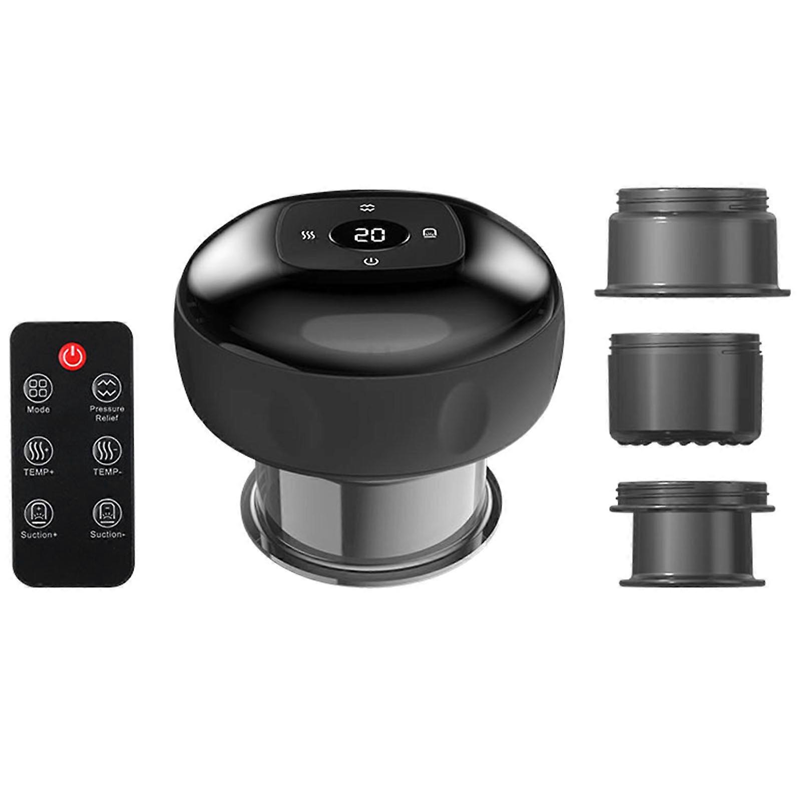 Daily Massagers Remote Control Cupping Kit For Massage Cure 4-in-1 Cupping Cure Set With Red Light 2 Changeable Cups Smart Cupping For Muscle Soreness