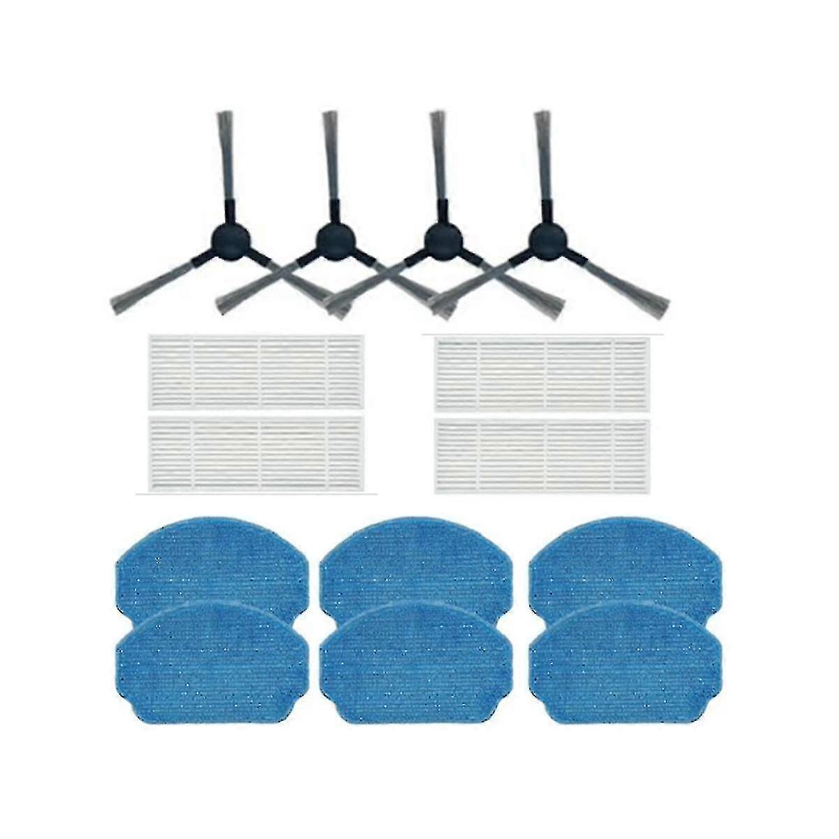 4pcs Filter, Side Brush, Mop Cloth Replacement Set Compatible with BR150/BR151 Robot Vacuum Cleaner