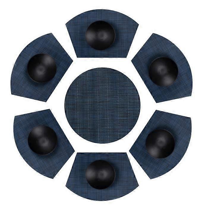 Table Mats - MISSMAO - Set of 7 - Non-slip - Heat Resistant - Blue