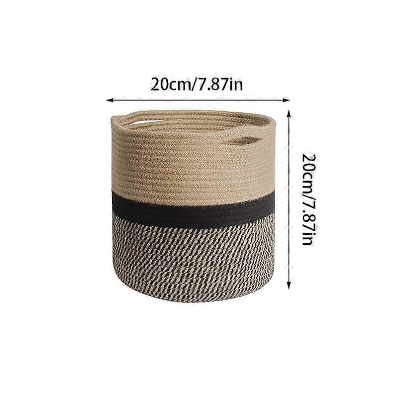 Large Capacity Hand-woven Cotton Rope Basket Indoor Planter Flower Pot Holder