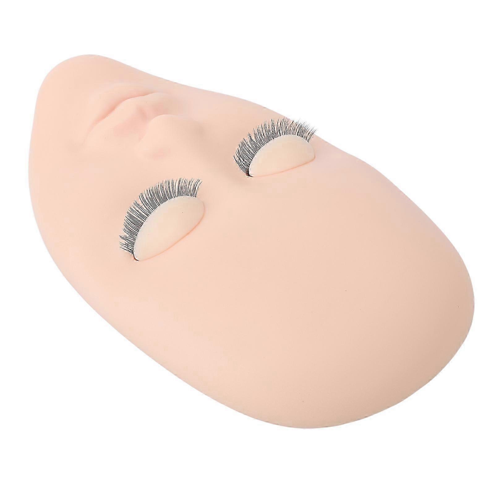 Lash Mannequin Head Reusable Soft Rubber 3D Effects Replaced Eyelids Mannequin Head for Double Lash Extension Practice Pink
