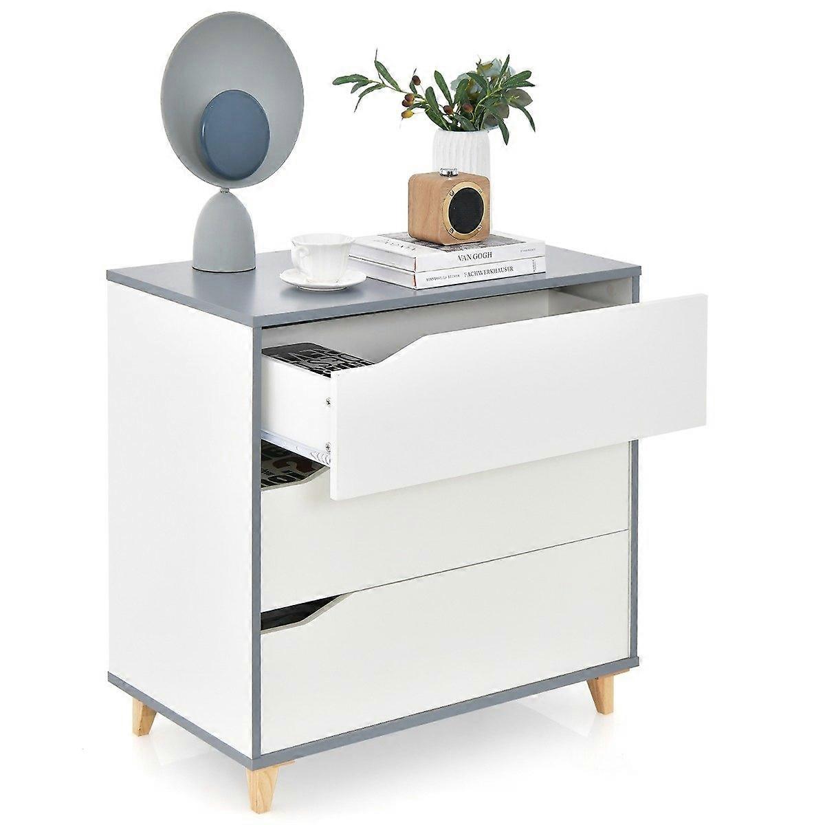 Modern chest of drawers sideboard drawer cabinet for bedroom and wardrobe, white