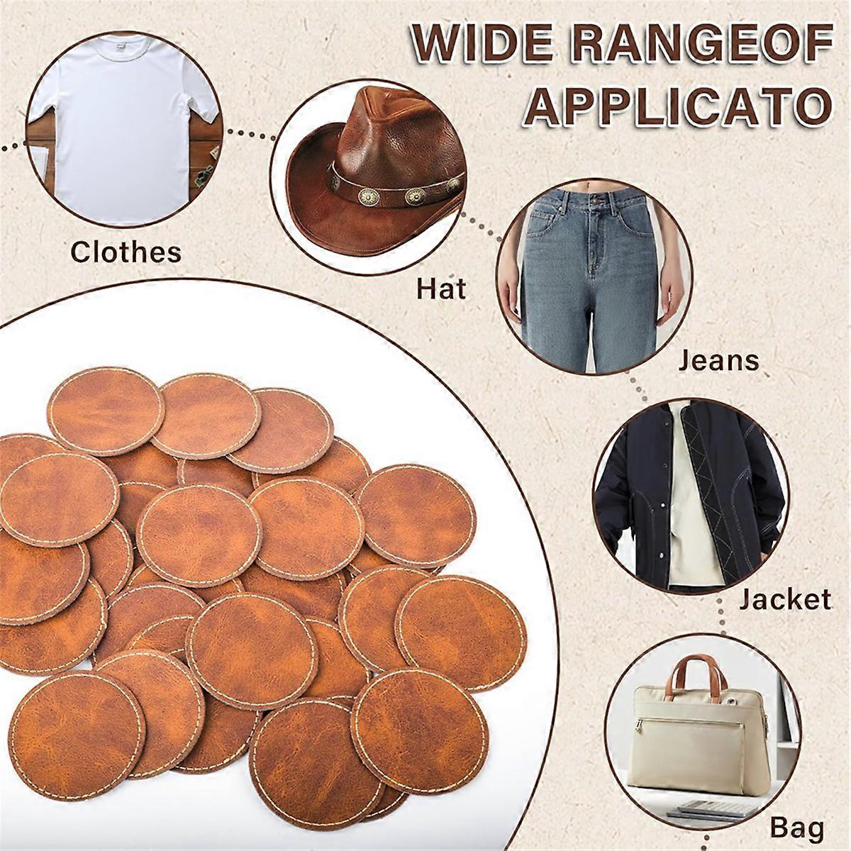 60 Pcs Blank Leatherette Hat Patches and Adhesive Artificial Leather Rectangular Patches Artificial 