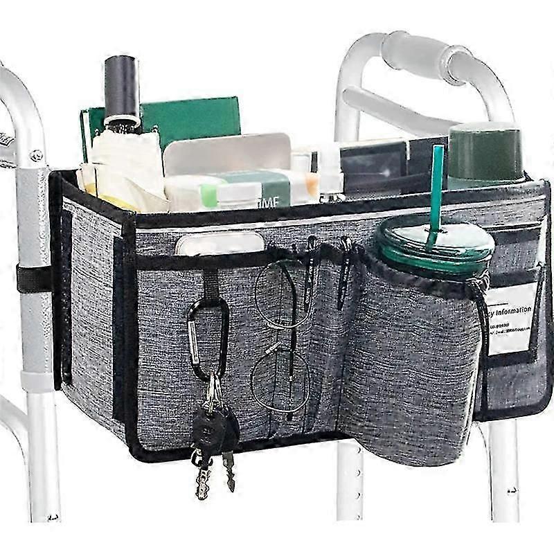Basket suitable for Walker Ravmix Walker Accessories Bag with Cup Holder Walker Basket suitable for Folding Walker Hands-Free Storage Bag