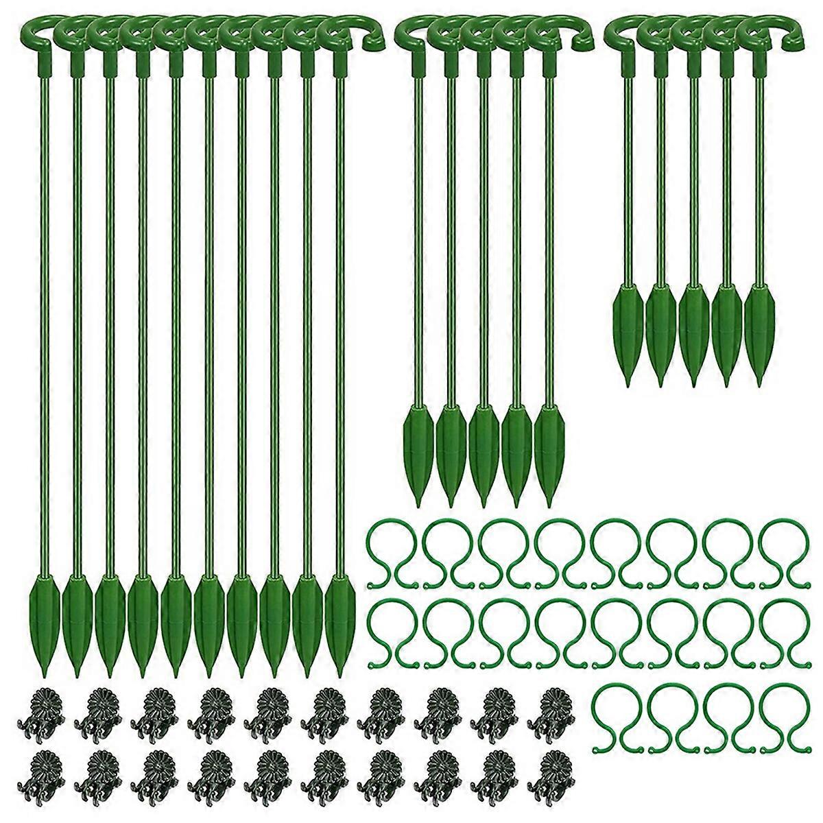 60Pcs Plant Supports Set-20 Pack Flower Plant Stakes Sticks (3 Sizes)