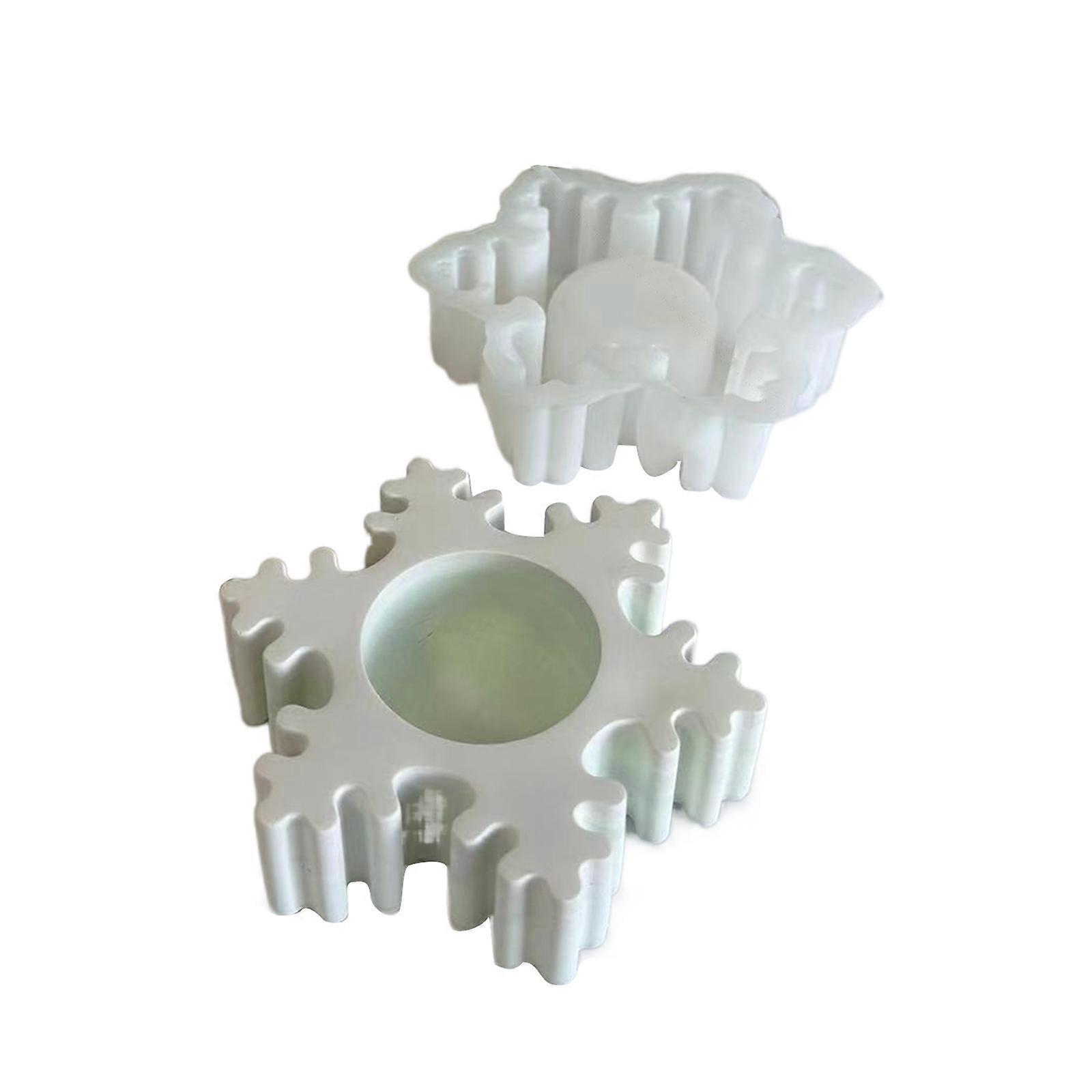 Flocon de neige en forme de moule en silicone Chandelier Base de fabrication de moules Bougeoirs Moules de coulée DIY Ornements Moules
