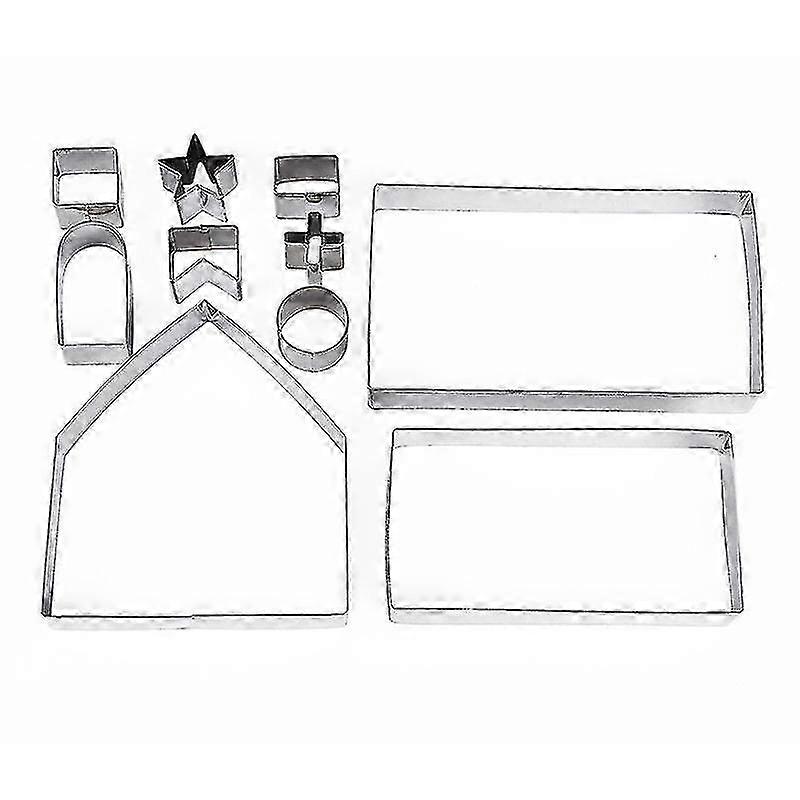 10pcs Christmas Gingerbread House Cookie Cutter Set A