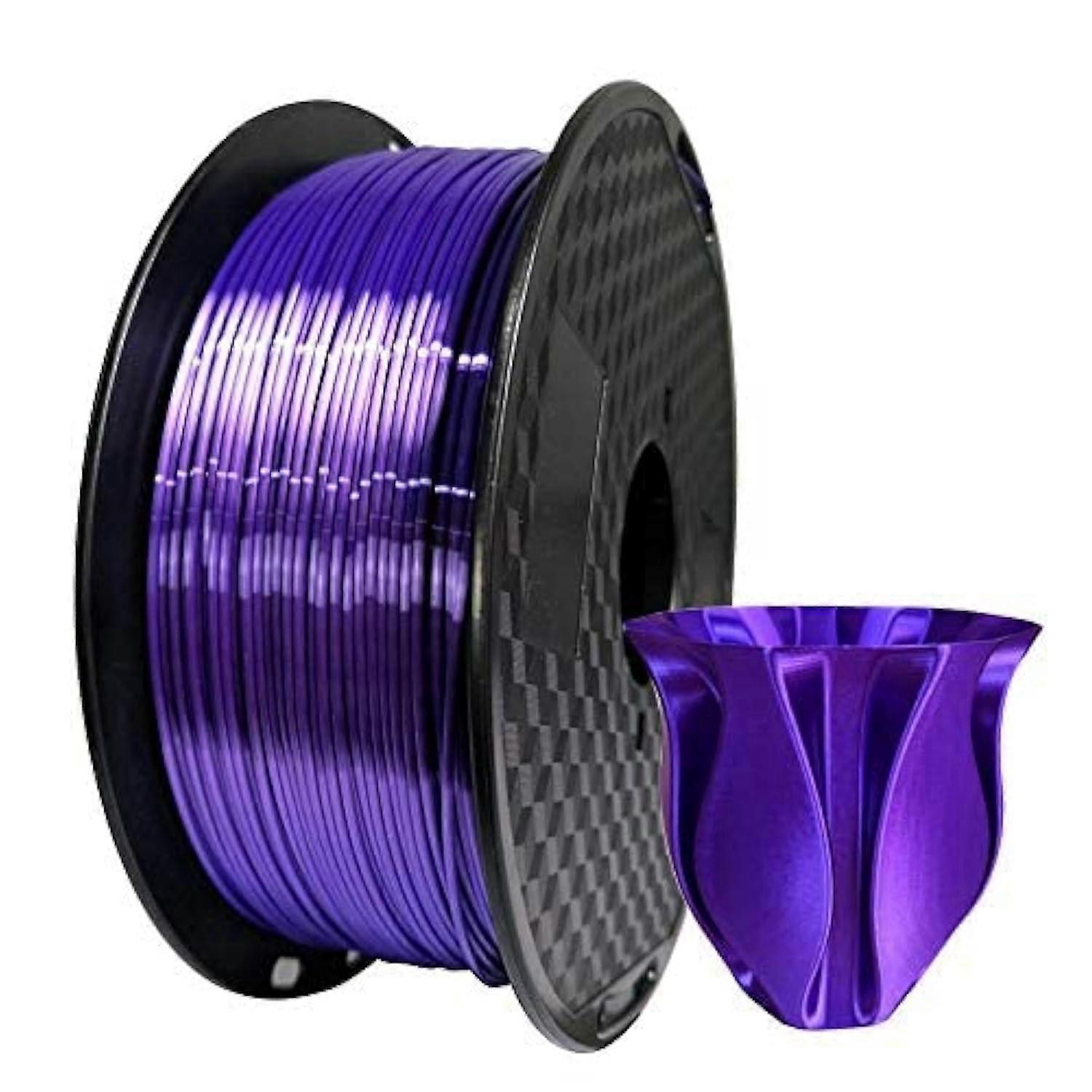 1 Spool PLA Filament Silk Purple Silky Shiny Dark Violet Metal Metallic for 3D Printing Materials Printer Filament 1.75 mm 1KG 2.2LBS