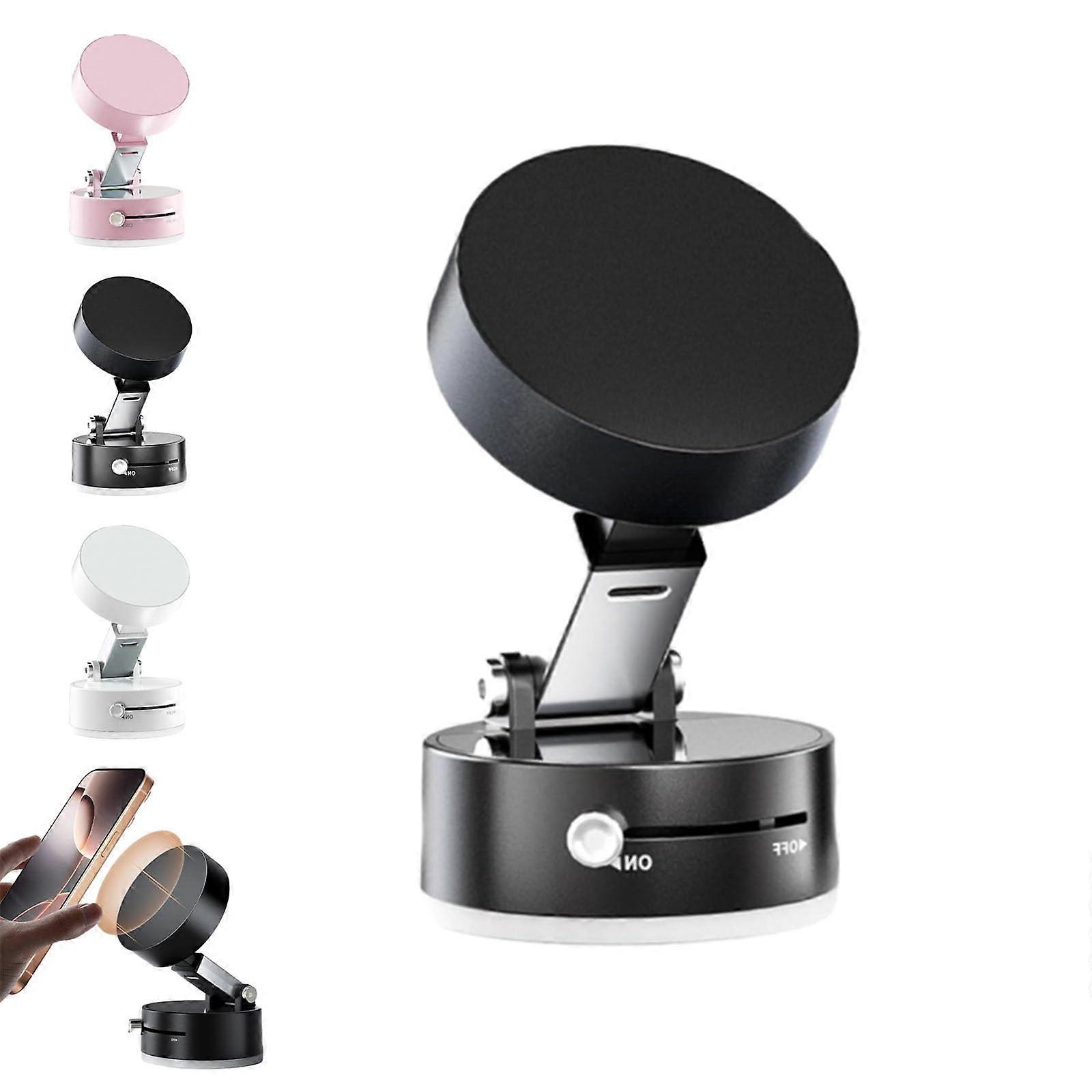 Phone Stand Foldable Portable Vacuum Magnetic Phone Holder Adjustable Black For iPhone And Android