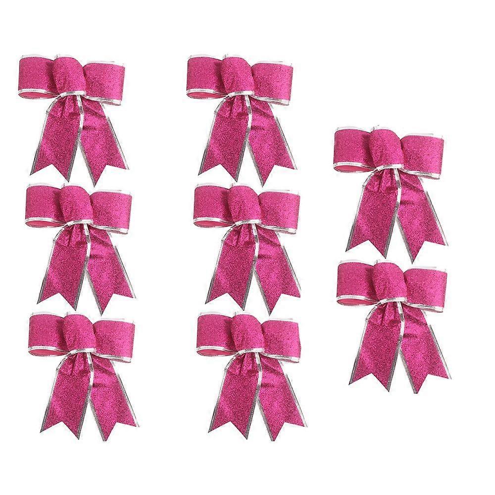 Waterzx 8 db csillogó karácsonyi koszorú íj karácsonyfa díszek íjak karácsonyi parti dekorációhoz