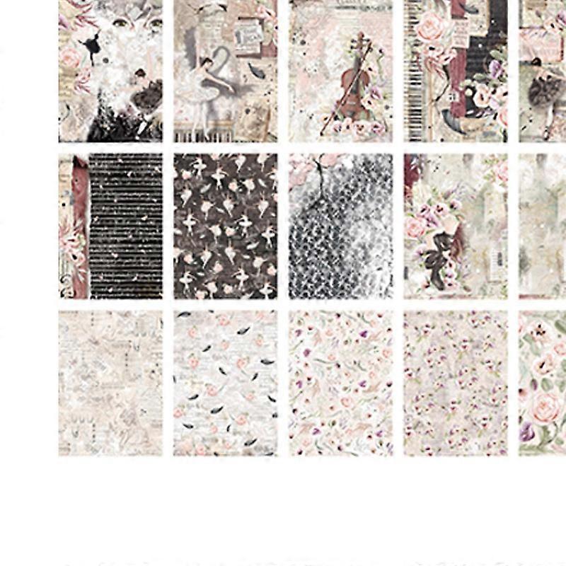 60 Pcs Decorative Paper Greeting Cards Ballet Pattern Retro Colorful Print with Envelope for Wedding Birthday