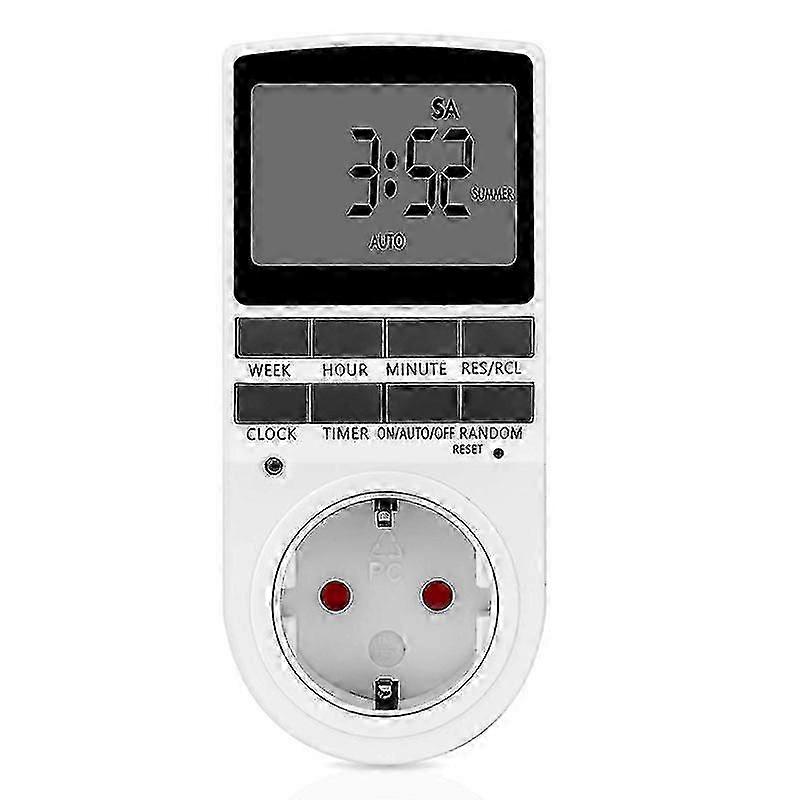 Digital Timer With Led Display Electrical Socket 16 Configurable Programs Summer Time Function Random Switching
