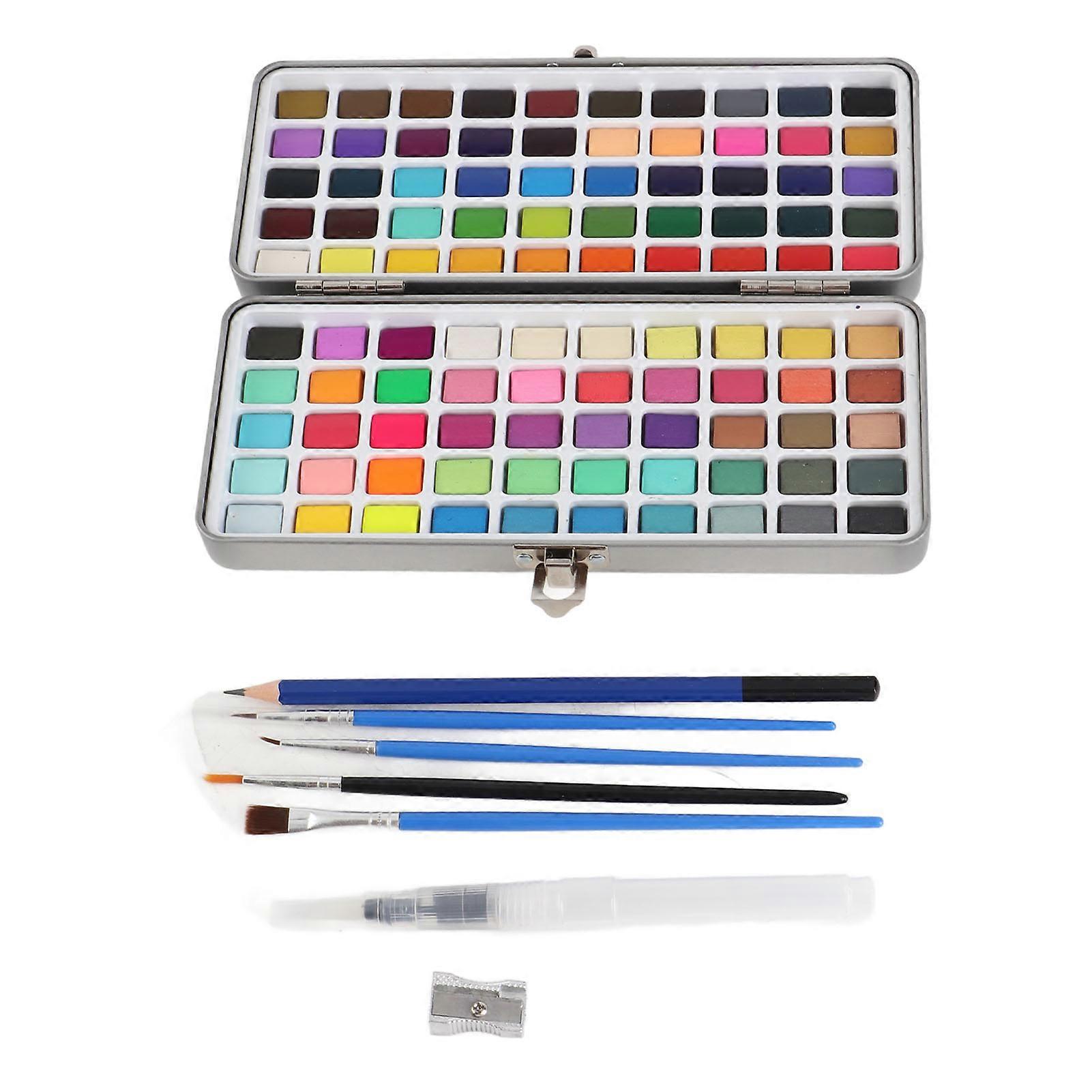 100 Solid Color Watercolor Paint Set, High Transparency, Pearlescent, Art Painting Tools