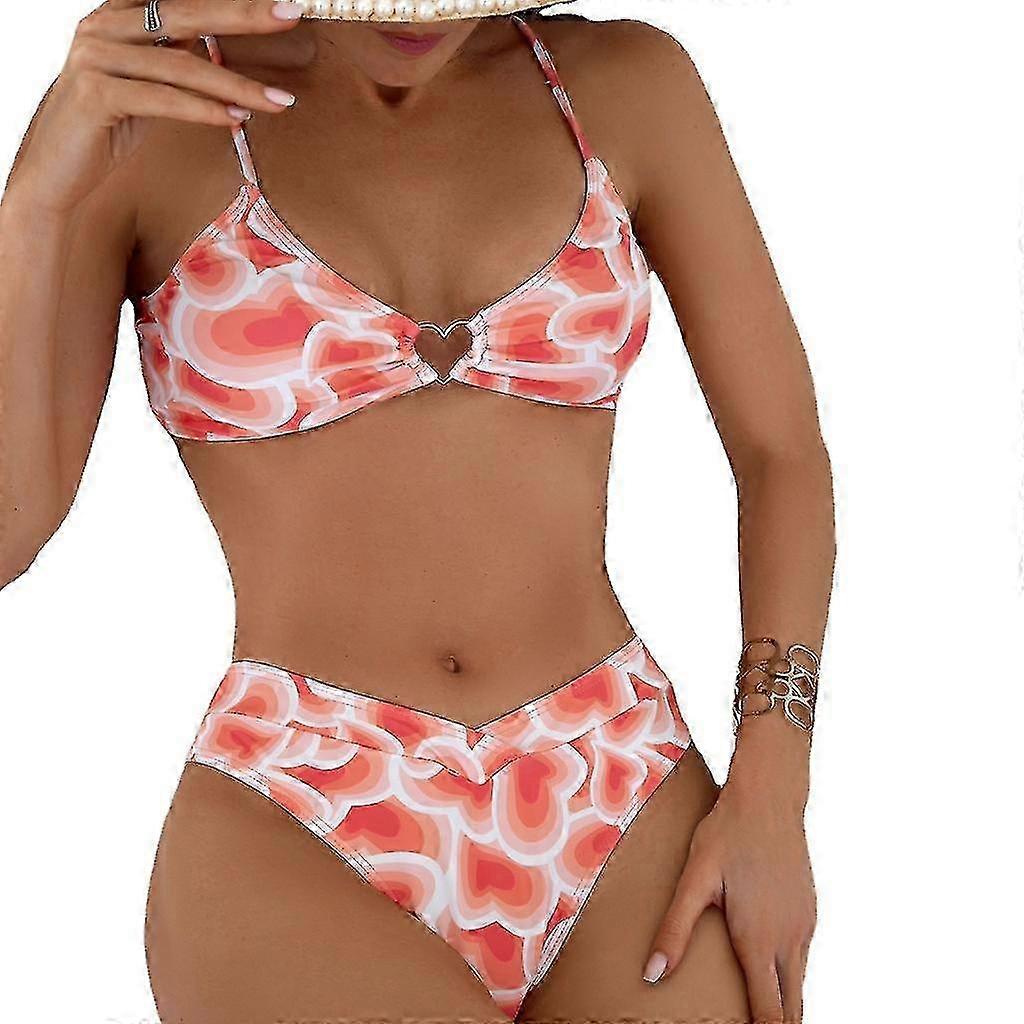 Womens Two Piece O-ring String Bikini Swimsuits High Cut Cheeky Bikini Set