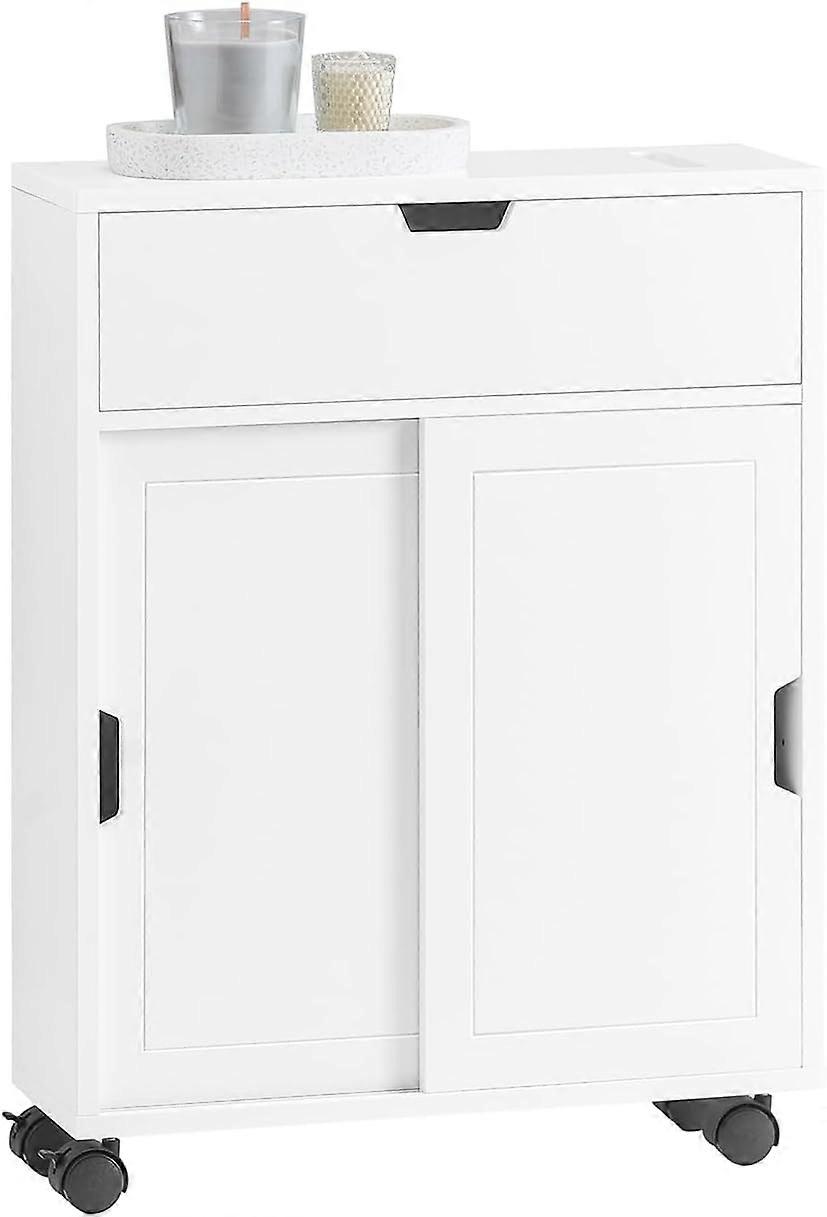 SoBuy Narrow Bathroom Cupboard Storage Uint on Wheels