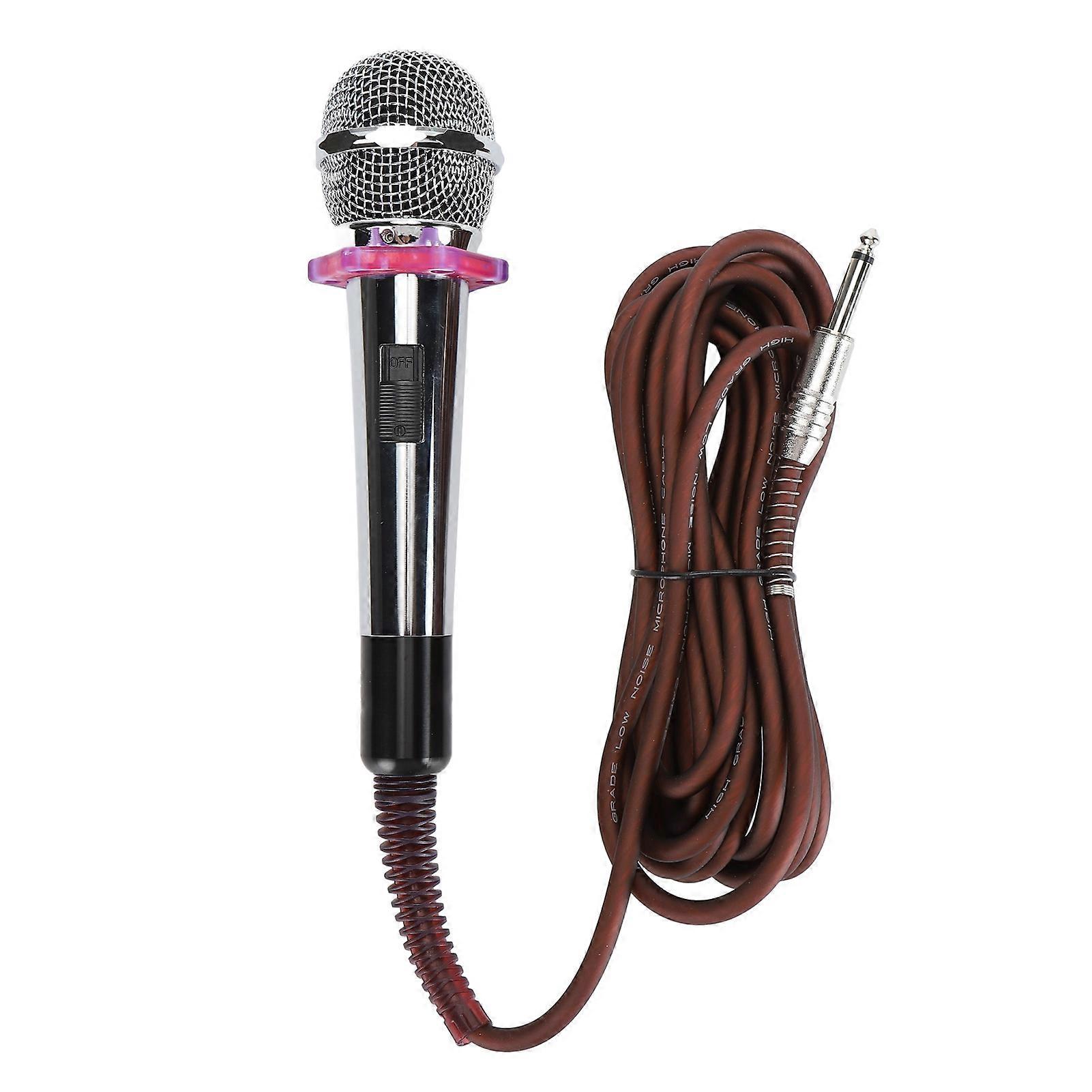 Handheld Wired Microphone Clear Sound Zinc Alloy Dynamic Moving Coil Microphone for Home Stage Use