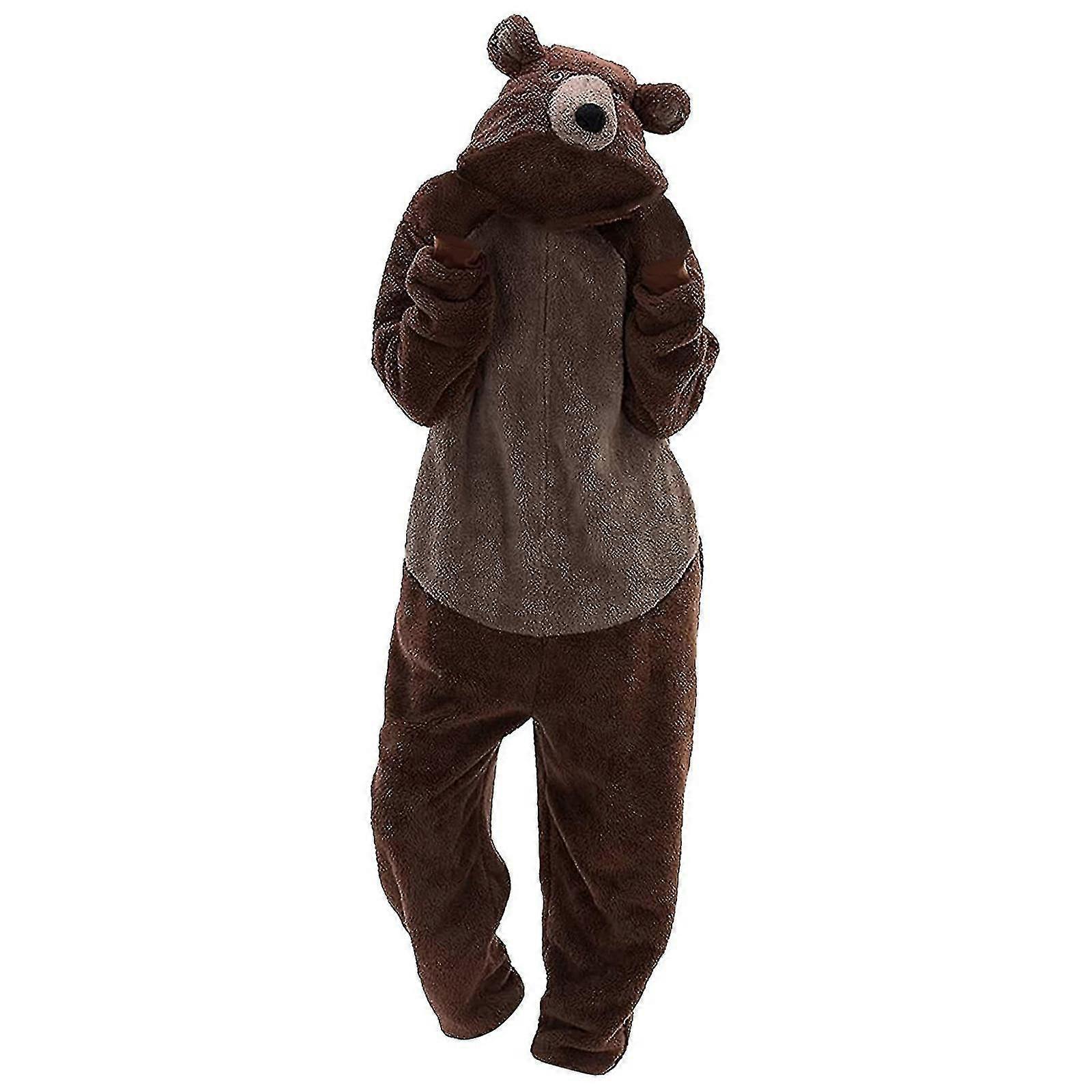 Unisex Voksen Bjørne Nattøj Onesie Vinter Lomme Løs Sjov Tykkere Pyjamas